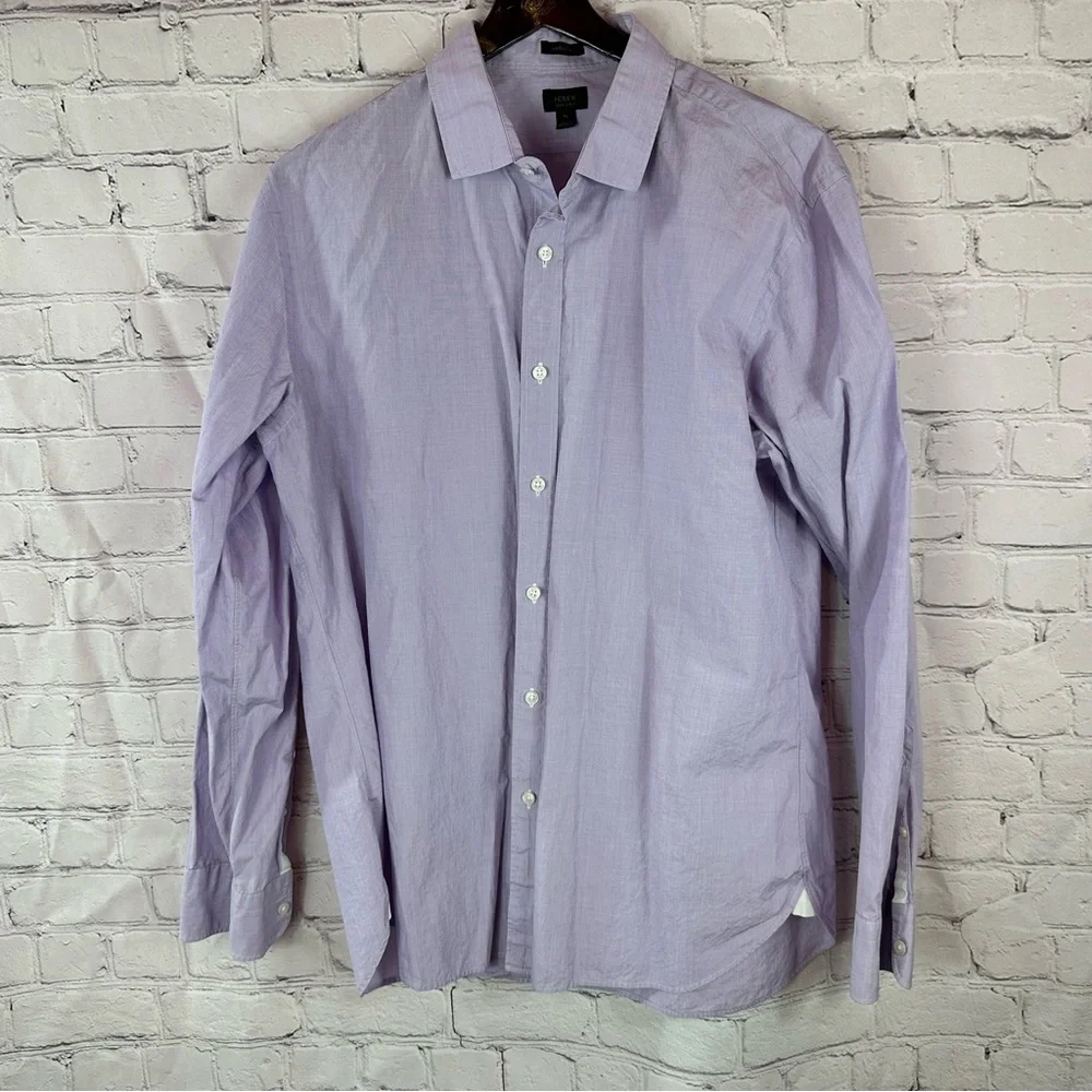 J. Crew ludlow 2 ply mens XL Light Purple Dress Shirt preppy office 100% cotton